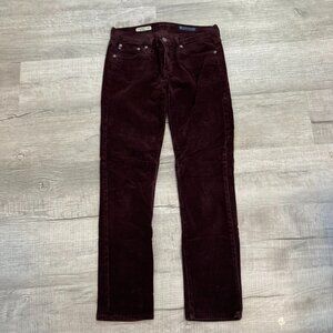 Adriano Goldschmied, Corduroy, stretch ankle pants, size 26R, Burgundy.
